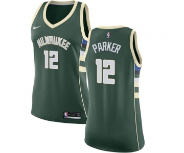 Women's Nike Milwaukee Bucks #12 Jabari Parker Swingman Green Road NBA Jersey - Icon Edition