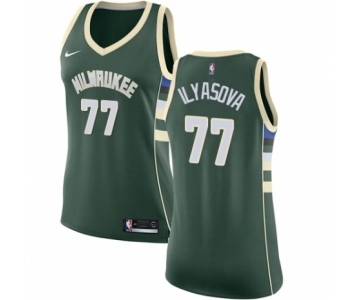 Women's Nike Milwaukee Bucks #77 Ersan Ilyasova Swingman Green NBA Jersey - Icon Edition