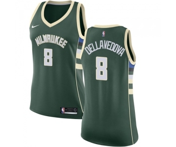 Women's Nike Milwaukee Bucks #8 Matthew Dellavedova Swingman Green Road NBA Jersey - Icon Edition