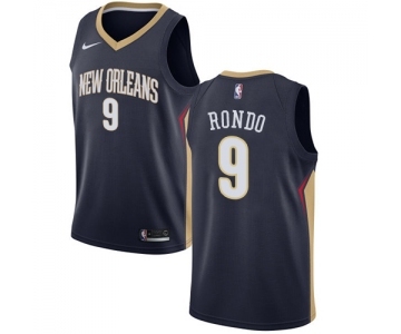 Women's Nike New Orleans Pelicans #9 Rajon Rondo Swingman Navy Blue Road NBA Jersey - Icon Edition