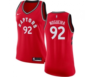 Women's Nike Toronto Raptors #92 Lucas Nogueira Swingman Red Road NBA Jersey - Icon Edition