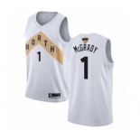 Women's Toronto Raptors #1 Tracy Mcgrady Swingman White 2019 Basketball Finals Bound Jersey - City Edition
