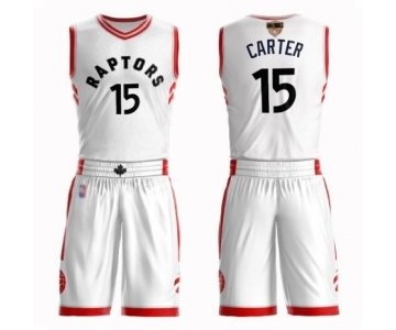 Women's Toronto Raptors #15 Vince Carter Swingman White 2019 Basketball Finals Bound Suit Jersey - Association Edition