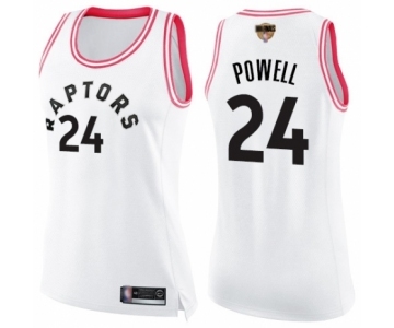 Women's Toronto Raptors #24 Norman Powell Swingman White Pink Fashion 2019 Basketball Finals Bound Jersey