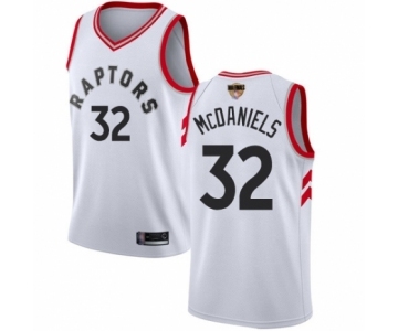 Women's Toronto Raptors #32 KJ McDaniels Swingman White 2019 Basketball Finals Bound Jersey - Association Edition
