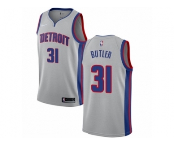 Men Nike Detroit Pistons #31 Caron Butler Authentic Silver NBA Jersey Statement Edition