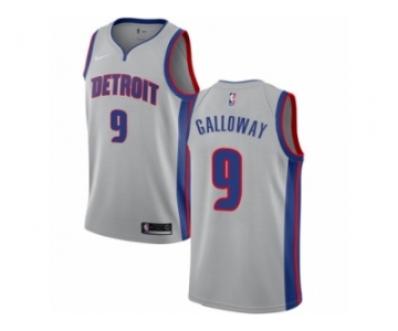 Men Nike Detroit Pistons #9 Langston Galloway Authentic Silver NBA Jersey Statement Edition
