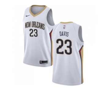 Men Nike New Orleans Pelicans #23 Anthony Davis White Stitched NBA Swingman Jersey