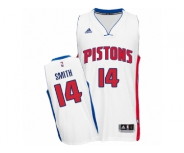 Men's Adidas Detroit Pistons #14 Ish Smith Swingman White Home NBA Jersey