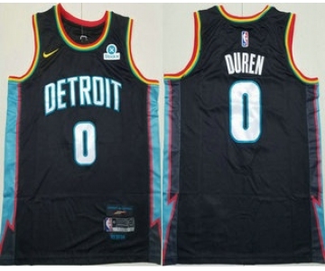 Men's Detroit Pistons #0 Jalen Duren Black 2025 City Sponsor Swingman Jersey