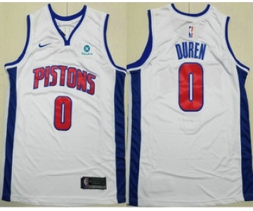 Men's Detroit Pistons #0 Jalen Duren White Icon Sponsor Swingman Jersey
