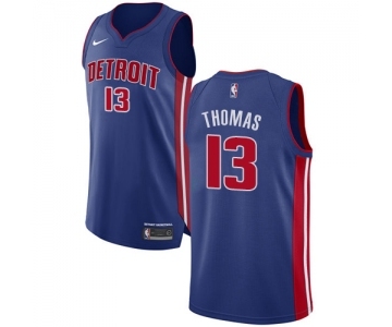 Men's Nike Detroit Pistons #13 Khyri Thomas Authentic Royal Blue NBA Jersey - Icon Edition
