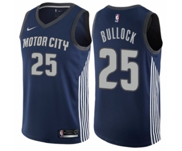 Men's Nike Detroit Pistons #25 Reggie Bullock Swingman Navy Blue NBA Jersey - City Edition