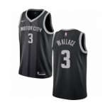 Men's Nike Detroit Pistons #3 Ben Wallace Swingman Black NBA Jersey - City Edition
