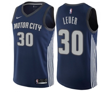 Men's Nike Detroit Pistons #30 Jon Leuer Swingman Navy Blue NBA Jersey - City Edition