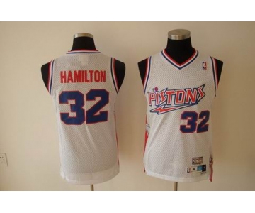 nba detroit pistons #32 hamilton white(fans edition)