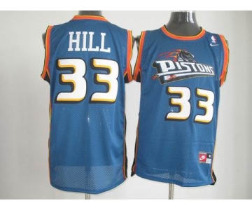 nike nba detroit pistons #33 hill blue[nike]
