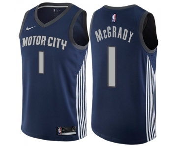 Women's Nike Detroit Pistons #1 Tracy McGrady Swingman Navy Blue NBA Jersey - City Edition
