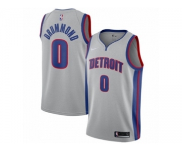 Youth Nike Detroit Pistons #0 Andre Drummond Authentic Silver NBA Jersey Statement Edition