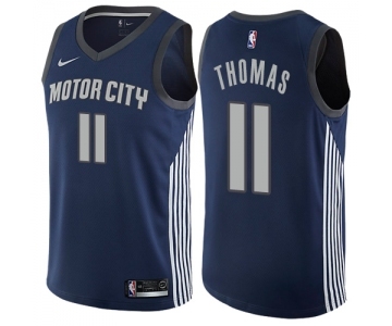 Youth Nike Detroit Pistons #11 Isiah Thomas Swingman Navy Blue NBA Jersey - City Edition