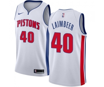 Youth Nike Detroit Pistons #40 Bill Laimbeer Swingman White Home NBA Jersey - Association Edition