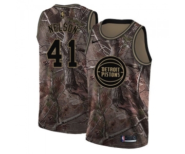 Youth Nike Detroit Pistons #41 Jameer Nelson Swingman Camo Realtree Collection NBA Jersey