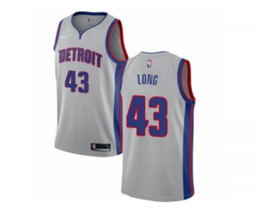 Youth Nike Detroit Pistons #43 Grant Long Authentic Silver NBA Jersey Statement Edition
