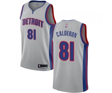 Youth Nike Detroit Pistons #81 Jose Calderon Swingman Silver NBA Jersey Statement Edition
