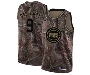 Youth Nike Detroit Pistons #9 Langston Galloway Swingman Camo Realtree Collection NBA Jersey