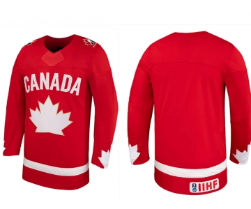 MEN'S TEAM CANADA ADULT RED BLANK HOCKEY JERSEY