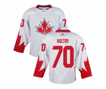 Men Adidas Team Canada #70 Braden Holtby White 2016 World Cup Ice Hockey Jersey