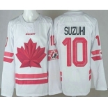 Men's Canada #10 Nick Suzuki White 2026 Olympics Authentic Jersey