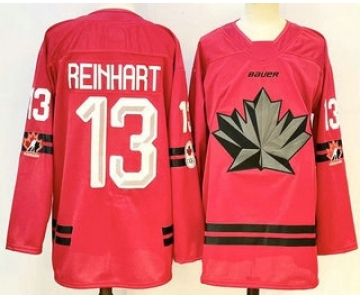 Men's Canada Hockey #13 Sam Reinhart Red Stitched Jersey