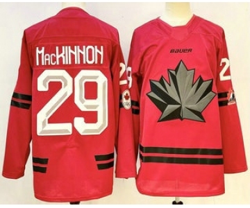 Men's Canada Hockey #29 Nathan MacKinnon Red Stitched Jersey