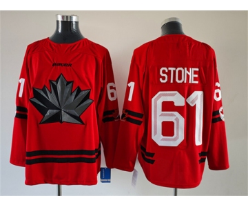 Men's Canada Hockey #61 Mark Stone Red Stitched Jersey
