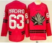 Men's Canada Hockey #63 Brad Marchand Red 2026 Olympics Authentic Jersey
