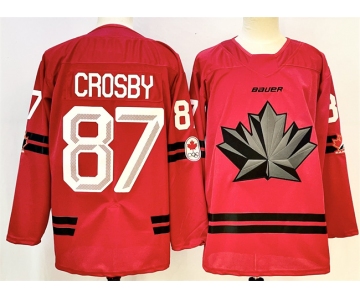 Men's Canada Hockey #87 Sidney Crosby Red Stitched Jersey
