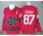 Men's Canada Hockey #87 Sidney Crosby With C Patch Red 2026 Olympics Stitched Jersey