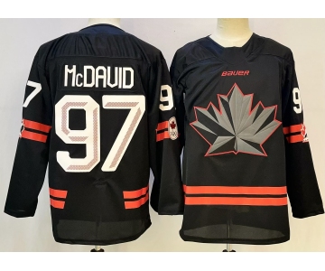 Men's Canada Hockey #97 Connor McDavid Black Stitched Jersey