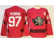 Men's Canada Hockey #97 Connor McDavid Red With A Patch Stitched Jersey