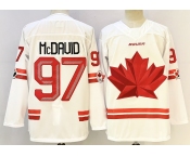 Men's Canada Hockey #97 Connor McDavid White Stitched Jersey