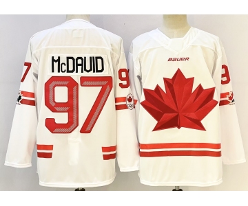 Men's Canada Hockey #97 Connor McDavid White Stitched Jersey