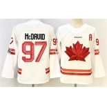 Men's Canada Hockey #97 Connor McDavid White With A Patch Stitched Jersey Men's Canada Hockey #97 Connor McDavid White With A Patch Stitched Jersey