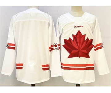 Men's Canada Hockey Blank White Stitched Jersey