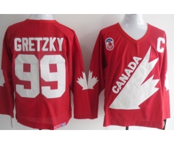 Team Canada #99 Gretzky Throwback Jersey red