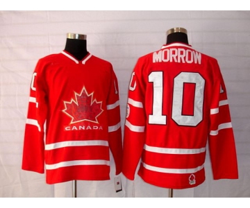 nhl team canada #10 morrow 2010 olympic red