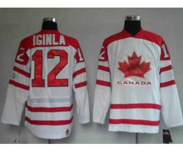 nhl team canada #12 iginla 2010 olympic white