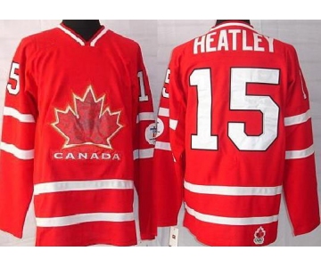nhl team canada #15 heatley 2010 olympic red
