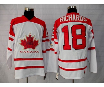 nhl team canada #18 richards 2010 olympic white