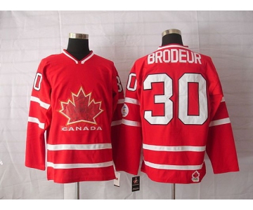 nhl team canada #30 brodeur 2010 olympic red